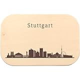 Stuttgart Skyline Brotzeitbrett mit Gravur – Ahorn Schneidebrett für...