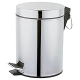 Amig – Kosmetikeimer mit Pedal 3L Linea – Polierter Edelstahl –...