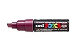 uni-ball 182626 - POSCA Marker mit breiter Keilspitze, weinrot