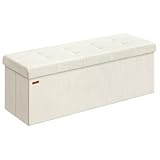 SONGMICS Sitzbank mit Stauraum, klappbare Fußbank, 38 x 110 x 38 cm,...