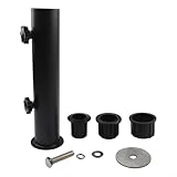 Robuster Outdoor Schirmhalter aus Edelstahl mit 3 verstellbaren Rohrhülsen...