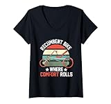 Damen Recumbent Cruisin' No Stressin' Velomobile Liegerad T-Shirt mit...