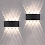 FUPE 2 Stücke Wandleuchte Aussen/Innen LED Wandlampe Außen 16W 1600LM...