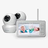 Babysense Babyphone mit 2 Kameras 5 Zoll, Video Babyphone ohne WLAN,...