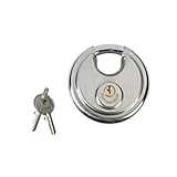 Vorhängeschloss, Diskusschloss, Rundbügelschloss, 70 mm Rund - Robustes...
