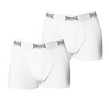 Lonsdale Herren 2 Pack Herren Trunks Boxers Unterwäsche Weiß Large