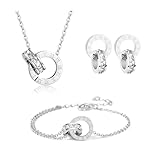 RPAEOY Schmuckset für Damen und Mädchen Zirkonia Edelstahl Römische...