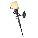 Wandfackel Wandleuchte mit Spirale Wandlampe E14 Rostfarben Scavoglas...