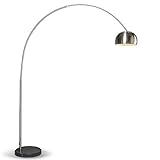 Qazqa - Moderne Bogenlampe Stahl I Silber I nickel matt verstellbar -...