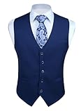 Enlision Anzugweste Herren Navy Blau Formelle Weste Hochzeit Einfarbige...