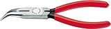 KNIPEX Flachrundzange mit Schneide gewinkelte Backen 160mm
