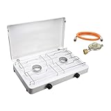 CFH Zweiflammkocher Capri ZK 421 – Camping Gaskocher 2-flammig mit 50...