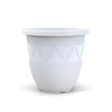Plastard Blumentopf 40 cm Durchmesser Weiß grosser Pflanzkübel für Innen...