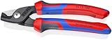 KNIPEX StepCut® Kabelschere mit Comfort-Griffen brüniert 160 mm 95 12 160