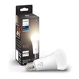 Philips Hue White E27 LED Lampe, weiß, 1600lm, dimmbares warmweißes...