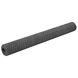 Homgoday Drahtzaun Stahl mit PVC-Beschichtung 25x1,2 m Grau Drahtzaun...