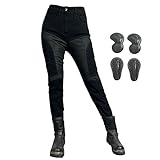 GEBIN Motorradhose Damen, Damenjeans Atmungsaktiv Motorrad Hose...