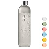 Vinsun Trinkflasche 650ml grau - wiederverwendbar, Kohlensäure geeignet,...
