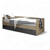 Stella Trading Liam Modernes Einzelbett mit 3 Schubkästen 90 x 200 cm -...