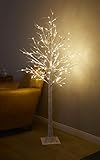 LED Lichterbaum in Birkenbaum-Optik warm-weißen LED Lichtern, Timer, 10...