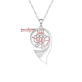 Französische Horn-Halskette für Damen – 925er Sterlingsilber,...