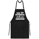 OM3® Das Schwarze kann man abkratzen - Grill-Schürze - Parodie - BBQ...