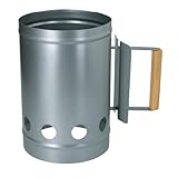 alpina Kohleanzünder Ø16 x 27 cm - Grillstarter aus Metall mit Holzgriff...