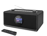 MAXXO DAB+ Internetradio DT06 – Holzgehäuse, 2X 20 W RMS, Bluetooth,...