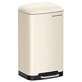 SONGMICS Abfalleimer für die Küche, 30 l, Abfalleimer aus Stahl mit...