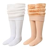 ACMEDE 2er pack Baby Mädchen Thermo Strumpfhose Kinder Winter Warm Fleece...