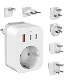Reiseadapter Weltweites Set, Internationaler Steckdosenadapter mit USB C...