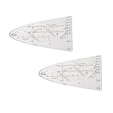 2 Stück Parabelschablone Mathe, Kurvenschablone, Parabel Lineal, Parabel...