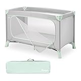 hauck Dream N Play Plus, Dusty Mint - Kinderreisebett mit Transporttasche -...