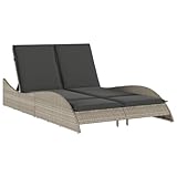 vidaXL Sonnenliege, Gartenliege mit Auflagen, Relaxliege Doppelliege...