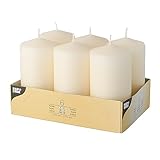 Papstar Stumpenkerzen / Säulenkerzen creme, (6 Stück), Abmessungen 6 x...