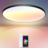 IEGLED LED Deckenleuchte mit Fernbedienung 24W，Modern Deckenlampe mit...