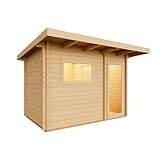 Infraworld Gartensauna Terra 2 Außensauna mit Vorraum Saunahaus 341 x 230...