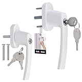 KOTARBAU® 2er Set Fenstergriff abschließbar Weiß Aluminium...