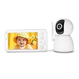 WOLFANG WB03 Babyphone 5,0 Zoll 720P-Display mit 2350 mAh Akku,...