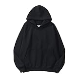 Frauen Solide Basic Fleece Brief Lose Hoodie Sweatshirt Langarm Tasche Drop...