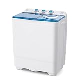 GOPLUS Toplader Waschmaschine 6,5KG, Waschmaschine mit 2 Kammern,...