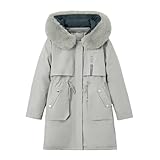 2023 Damen Klassische Plain Lang Jacke Daunenjacke Frauen Warme Jacke Down...