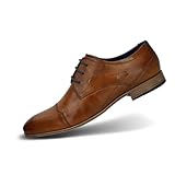 bugatti Business Halbschuh aus Leder, Derby mit Querkappe und eleganter...