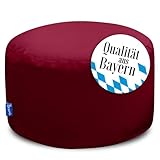 Bruni Pouf Sitzhocker L in Bordeaux – runder Sitzpouf, Indoor und Outdoor...