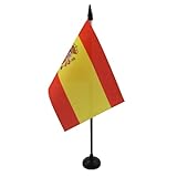 AZ FLAG TISCHFLAGGE Spanien 15x10cm - SPANISCHE TISCHFAHNE 10 x 15 cm -...