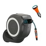 GARDENA Wand-Schlauchbox RollUp M 20 m, Flexible Bewässerung für...