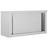 vidaXL Wandhängeschrank mit Schiebetüren Gastro Hängeschrank Wandschrank...