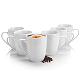 BigDean 6 Stück Kaffeebecher 300ml aus hochwertigem echtem Porzellan -...