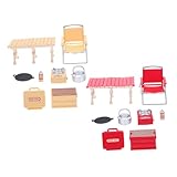 VICASKY 12 Puppenhaus Gartenspielzeug mit Kleiner Gasherd und Campingmöbel...