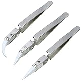 Bestgle 3 stück keramik pinzetten antistatik pinzetten set delstahl...